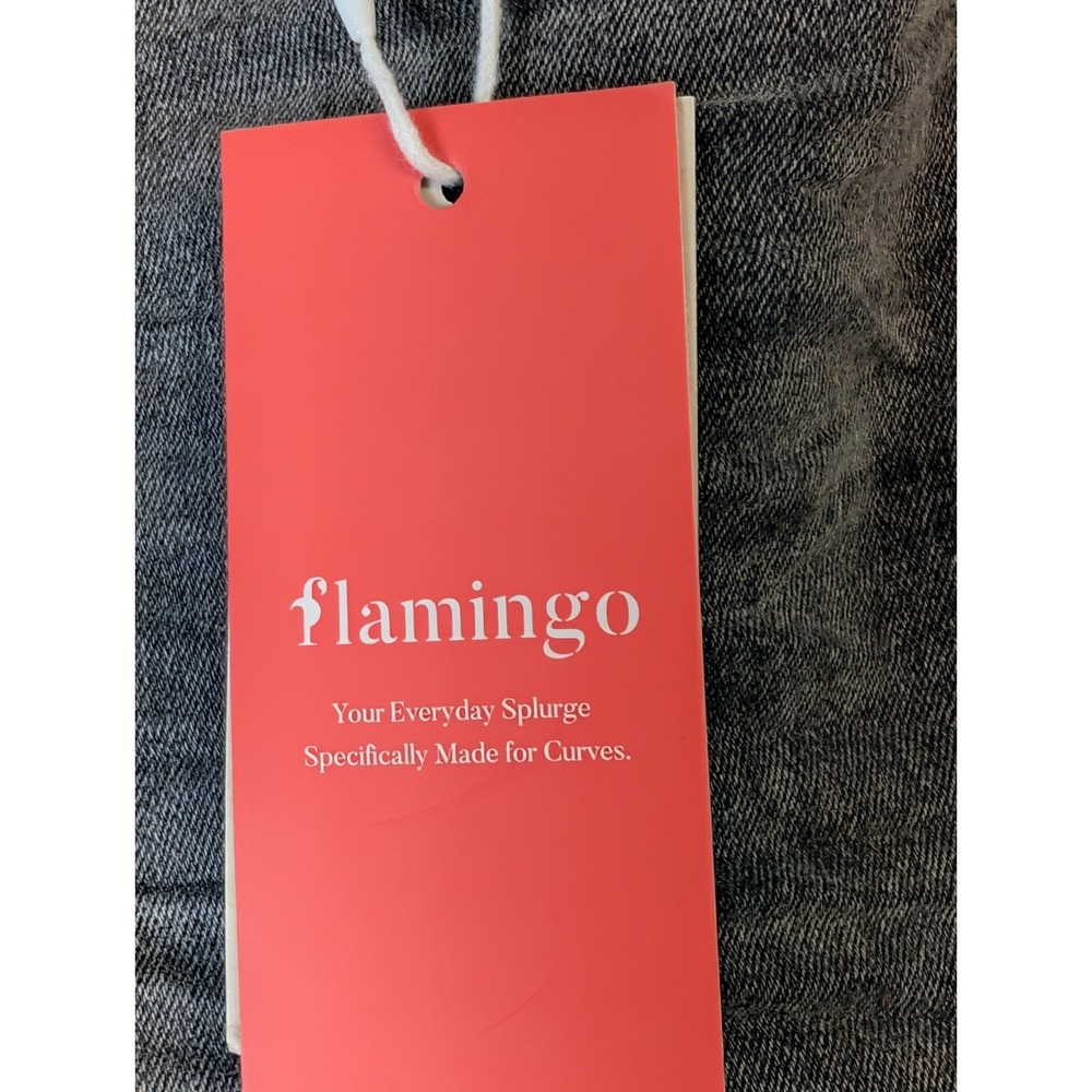 NWT Flamingo Black/Gray Stretch Jeans Size M Distressed Made For Curves Flare - Picture 4 of 10